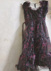 Gothic Black Coquette Fairycore Vintage Dress