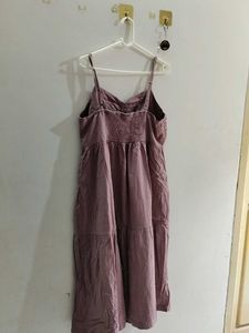 Lavender Lace Detail Midi Dress