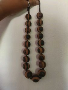 Brown Wooden Beaded Necklace🙌🙈
