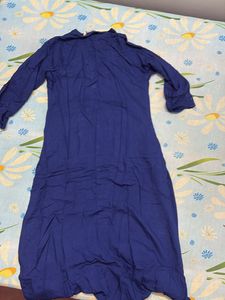 Blue Kurta And White Leggins With Pocket For Women