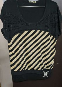 Striped Embellished Top