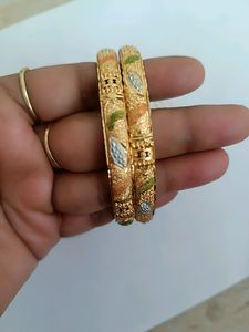 Micro Gold Bangles 3 Pair  Combo Set
