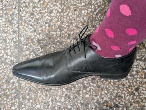 Original Louis Philippe Formal Black Leather Shoes
