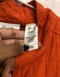 Liz&amp;co. Orange Sleeveless Jacket