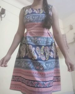 Paisley Print Fit &amp; Flare Dress