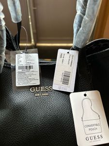 NEW Guess Vikky Black Tote Bag + Pouch