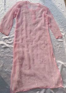 Pink ChikanKari kurti
