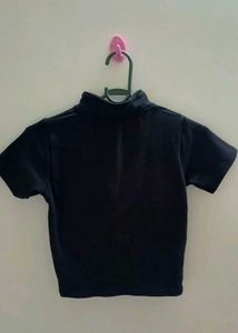ZARA Black Ribbed Crop Top | Chic Turtleneck