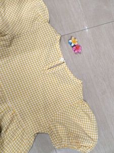 Cute Yellow checked Pinteresty Picnic MiniDress