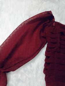 Pretty Maroon Crop Top 😍| Korean