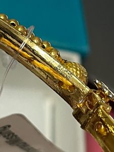 Gold Bangle with Bead Detailing