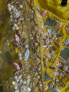 Yellow Palazzo - Choli Set with Net Jacket