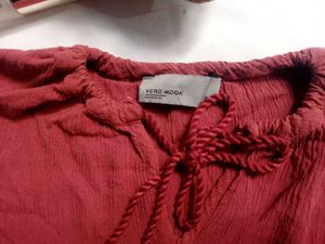 Very Beautiful Girl Wear And Rust Red Top