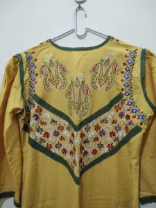 Embroidered Yellow Kurta And Pajama set