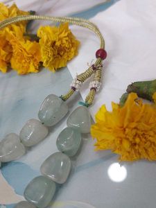 Aqua Jade precious Stone handmade Necklace