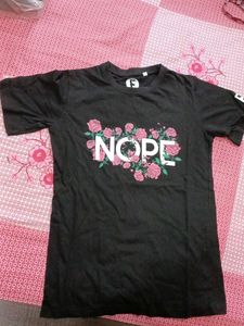 Black Floral 'Nope' T-Shirt