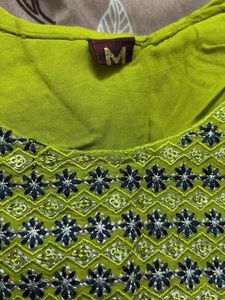 Green Embroidered Kurta Set
