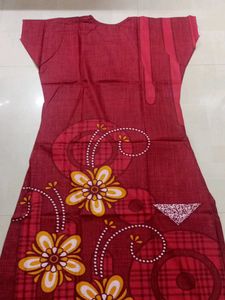 XL Red Cotton Nighty