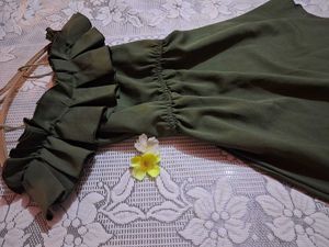 Olive Green Ruffle Dress