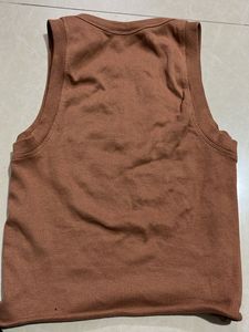 Trendy Brown Graphic Tank Top