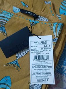 AJIO Mustard Printed Kurta