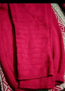 woolen anarkali set with stoll