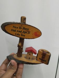 Set Of 2 Wooden Showpieces(Pencil/Pen Stand)