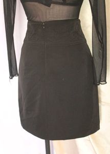 Black Embroidered Skirt