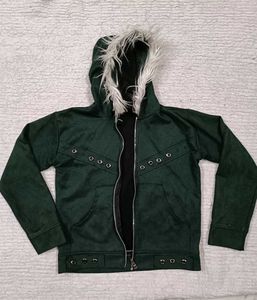 Green Fur Hooded Jacket💚