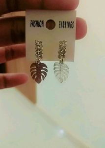 Korean Earrings With Leaf Design