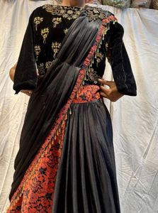 Embroidered Saree Style Lehenga Choli