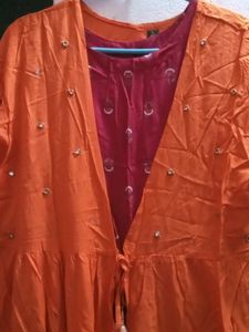 Cotton Blend Festive Anarkali Kurti Set