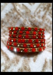 Rose Flower Designs Bangles Set