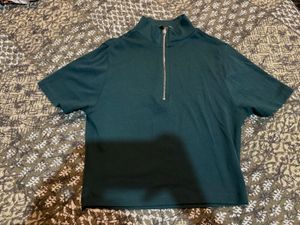 Green Zip-Up Top