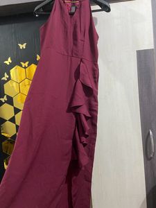 Faballey Halter Neck Dress With Slit