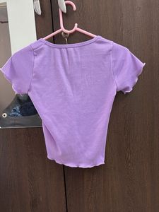 Cute Purple Tie-Front Top