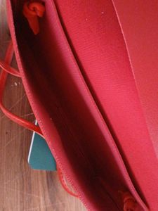 Red Sling Bag With Rainbow Design