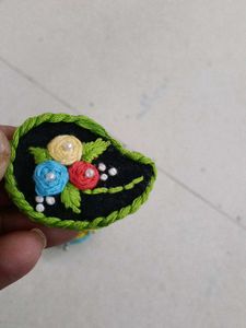 Floral Embroidered Hairclips