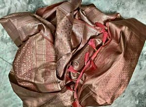 Peach Color Wedding Saree. 🥰