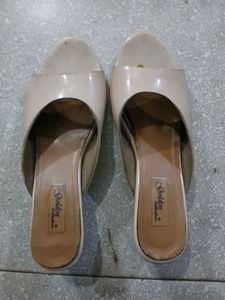 Beige Block Heels