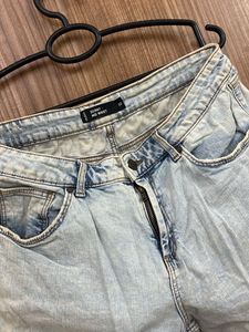 Ripped Skinny Mid Waist Jeans