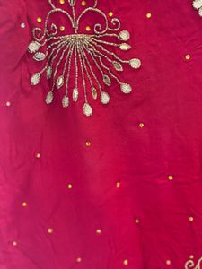 Maroon Embroidered Palazzo