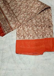 Brown Paisley Saree