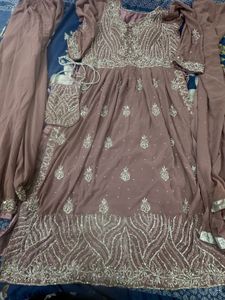 Lavender Nairacut Ston Work Kurta Set