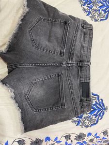 grey denim shorts