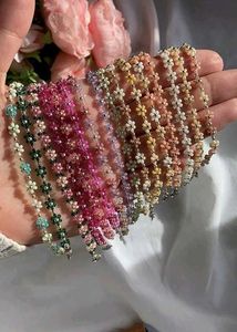 Rainbow Flower Beaded Bracelet
