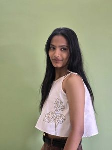 White Embroidered Tank Top