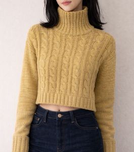 Mustard Knit Turtleneck Sweater