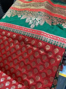 Silk Brocade Fabric Saree
