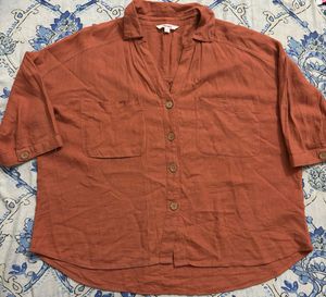 Orange Button-Down Shirt